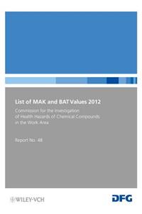 List of MAK and BAT Values 2012