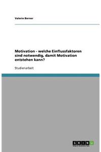 Motivation - welche Einflussfaktoren sind notwendig, damit Motivation entstehen kann?