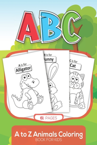 ABC A to Z Animals Coloring Book for Kids