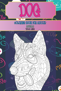 Coloring Book for Adults - Animals - Thick Lines - Dog