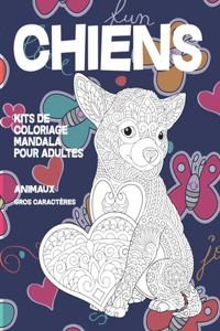 Kits de coloriage Mandala pour adultes - Gros caractères - Animaux - Chiens