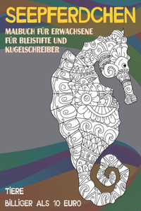 Malbuch für Erwachsene für Bleistifte und Kugelschreiber - Billiger als 10 Euro - Tiere - Seepferdchen
