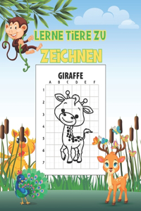 Lerne Tiere Zu Zeichnen: Zeichnen Sie Tiere einfach mit Guides - Kinderbuch - 50 einzigartige Designs !
