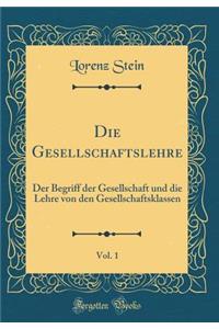 Die Gesellschaftslehre, Vol. 1: Der Begriff Der Gesellschaft Und Die Lehre Von Den Gesellschaftsklassen (Classic Reprint)