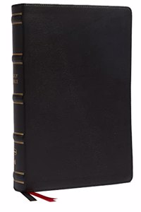 Nkjv, Single-Column Wide-Margin Reference Bible, Genuine Leather, Black, Red Letter, Comfort Print