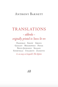 Translations Addenda: Originally Printed in Snow Lit REV