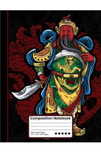 Guan Yu Chinese Warrior Composition Notebook