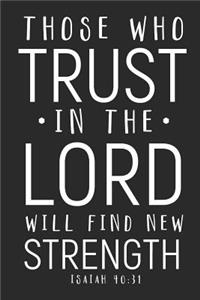 Those Who Trust in the Lord Will Find New Strength Isaiah 40