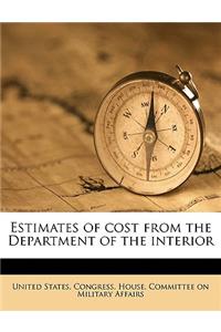 Estimates of Cost from the Department of the Interior