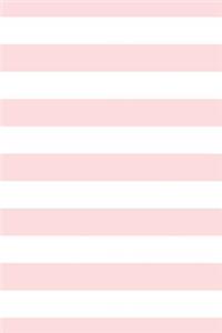 Blush Pink White Stripes Notebook