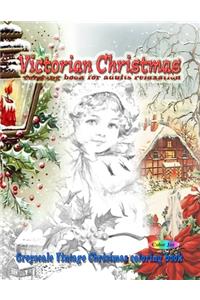 Victorian Christmas coloring book for adults relaxation