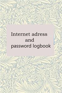 internet adress and password logbook