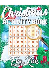 Christmas Activity Book For Kids Ages 4-6