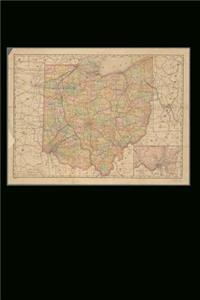 Vintage State Map of Ohio from 1894 Journal: 150 Page Lined Notebook/Diary
