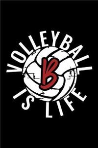 B Monogram Initial Volleyball Journal