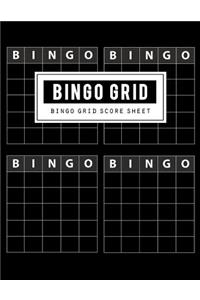 Bingo Grid Score Sheet