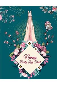 Nanny Daily Log Sheet: Yoga Art Flowers Cover, 8.5