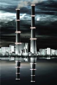 Artistic Panoramic View Of An Industrial Plant At Night