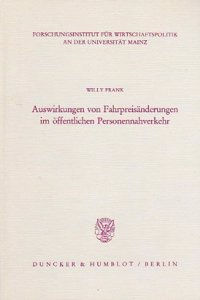 Auswirkungen Von Fahrpreisanderungen Im Offentlichen Personennahverkehr