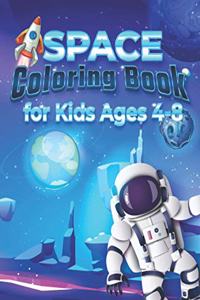 Space Coloring Book for Kids Ages 4-8