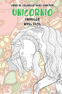 Libros para colorear para adultos - Nivel fácil - Animales - Unicornios