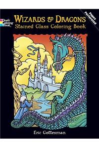 Wizards and Dragons Stained Glass Coloring Book