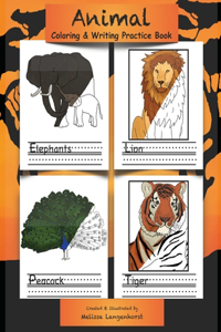 Animal Coloring & Writing Practice Book