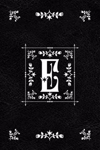 Scandinavian Design Floral Monogram Daily Journal Notebook - Letter E