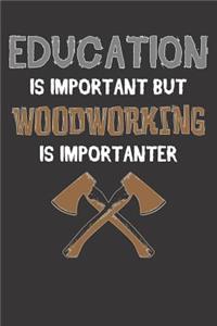 Woodworking Notebook: Education Is Important But Woodworing Is Importanter 6x9 College Ruled 120 Pages Student Teacher School