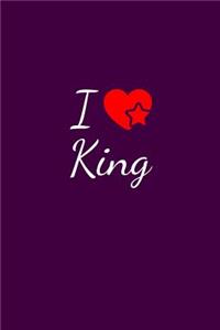 I love King: Notebook / Journal / Diary - 6 x 9 inches (15,24 x 22,86 cm), 150 pages. For everyone who's in love with King.