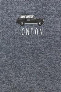 London: : A 200-page 6''x 9'' College Ruled Lined Journal Diary with a Pixel Version of a Black London Cab