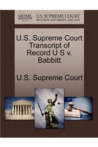 U.S. Supreme Court Transcript of Record U S V. Babbitt