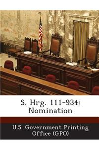 S. Hrg. 111-934: Nomination