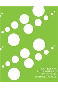 Notebook 120 numbered pages for Cornell Notes