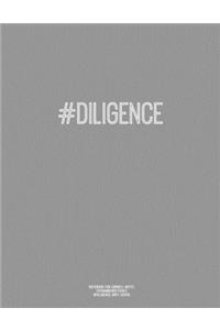 Notebook for Cornell Notes, 120 Numbered Pages, #DILIGENCE, Grey Cover