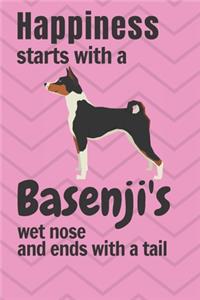 Happiness starts with a Basenji's wet nose and ends with a tail