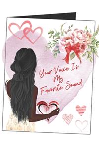 Your Voice Is My Favorite Sound: All In One Romantic Gift - Blank Lined Writing Journal Card Combo (Alternative Card) For Women And Men