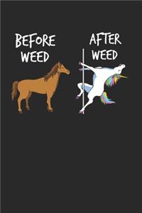 Unicorn Marijuana Notebook - Weed Smoker Journal Planner