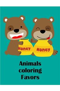 Animals Coloring Favors: Adorable Animal Designs, funny coloring pages for kids, children