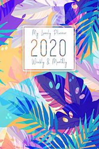 2020 Planner Weekly & Monthly: Jan to Dec Weekly & Monthly Planner 2020 with Calendar and Inspirational Quotes. Purple Floral Cover. Stay Happy, Organized and Plan with Passion