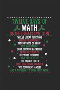 Christmas 12days of Math Notebook