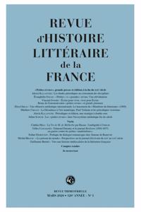 Revue d'Histoire Litteraire de la France