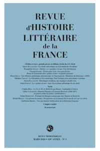 Revue d'Histoire Litteraire de la France