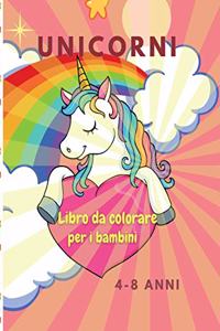 Libro da colorare con unicorni per i bambini