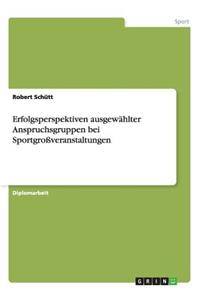 Erfolgsperspektiven ausgewählter Anspruchsgruppen bei Sportgroßveranstaltungen