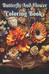 Butterfly and Flower coloring book