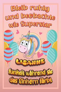 Bleib ruhig und beobachte wie Superstar Lisanne funkelt während sie das Einhorn färbt