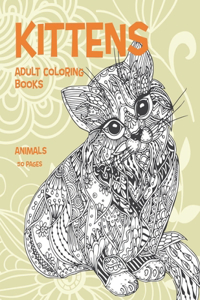 Adult Coloring Books Animals 50 pages - Kittens