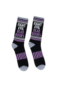 Fight Evil, Read Books Gym Socks - Large