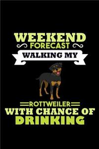 Weekend Forecast Walking my Rottweiler with Chance of Drinking
